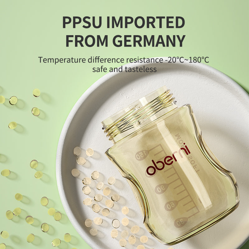 PPSU Imitated Breast Baby Milk Bottle Anti bloating 0-6 Newborn Baby Bottle With Resistant to Falling