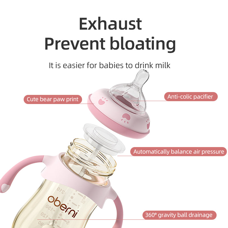 Anti bloating feeding bottle baby drop resistant straw ppsu baby bottle for 1-3 years old