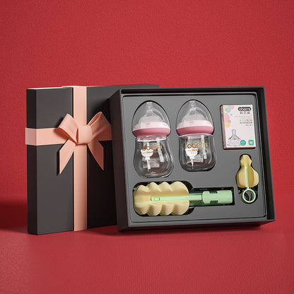 Oberni Supplies Bottle Baby Complete Set 0-6 Months Newborn Baby Glass Bottle Gift Box Set