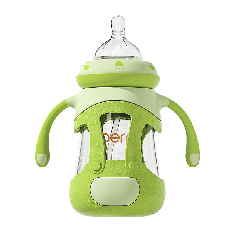High Quality OEM Factory 240ml Smart Baby Glass Baby Milk Feeding Bottle For 6-36 Months