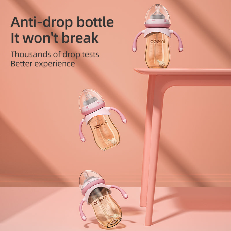 Anti bloating feeding bottle baby drop resistant straw ppsu baby bottle for 1-3 years old