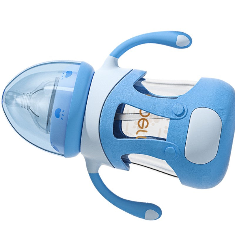 High Quality OEM Factory 240ml Smart Baby Glass Baby Milk Feeding Bottle For 6-36 Months