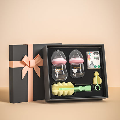 Oberni Supplies Bottle Baby Complete Set 0-6 Months Newborn Baby Glass Bottle Gift Box Set
