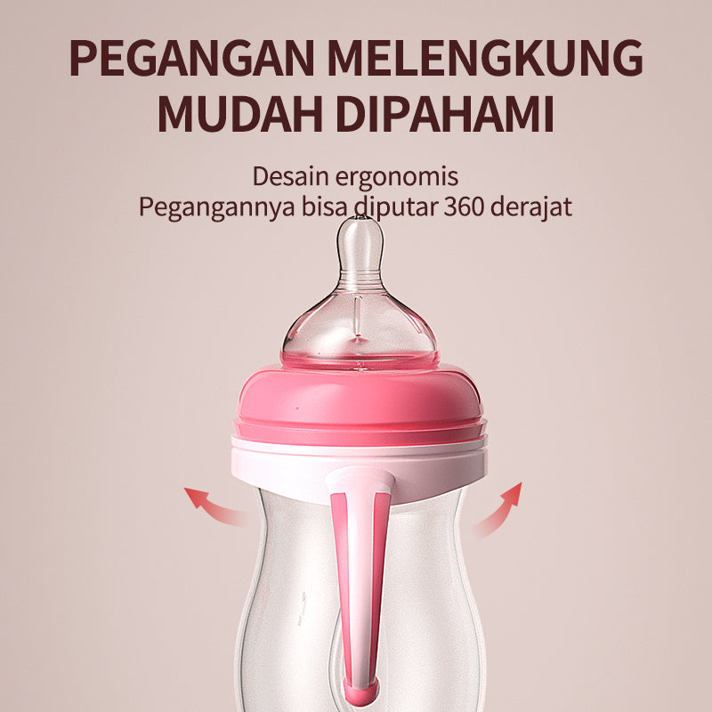 PP Wide Bore Anti Drop Straw Handle Plastic Neonatal Silicone Newborn Baby Milk Bottle for Children
